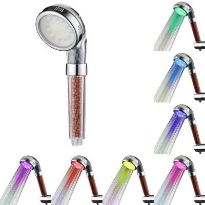 7 Colors Change Led shower Tourmaline SPA Anion Hand Held Bathroom Led Shower Head Filter Hand Shower Saving Water