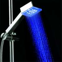 Blue Color Single type Square water power LED hand shower without color box