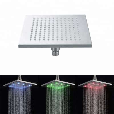 Temperature control 3 colour led 8 inch Lighted Top Shower(Blue-Green-Red)