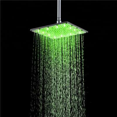 10 inch Bathroom Single Green Color LED Rainforest Shower