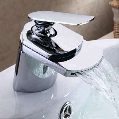 Bathroom basin sink waterfall spout brass chrome mixer tap faucet 8020-006B