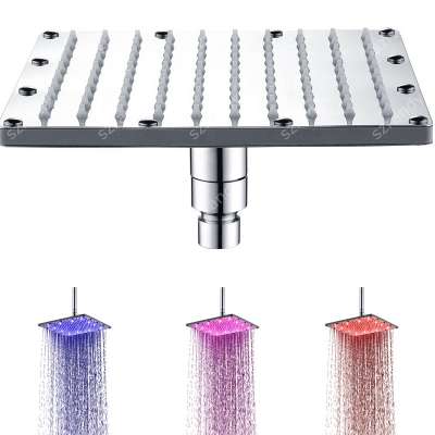 Bathroom Temperature Control 10 inch  Lights Handing Shower (Blue-Pink-Red)