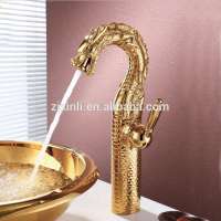 X8624B4 Single Handle Gold Color Brass Artistic Dragon Faucet