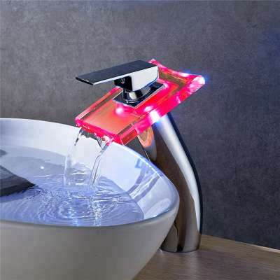 New Design Brass Glass Waterfall Wash Basin Mixer Tap 8006-017A