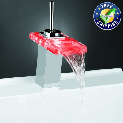 8006-002B Battery Powered Electronic high quality led Glass Basins and Faucet