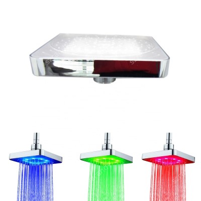 Temperature control 3 colour led 6 inch Shower