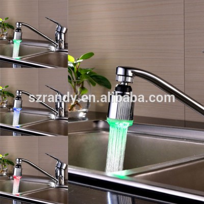 Temperature control LED 360 degree Rotate wall mounted single level faucet mixer