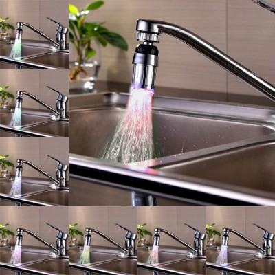 7 colors water glow Light Color 360 degree Rotate led kitchen faucets