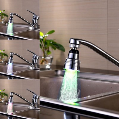 Temperature sensitive 360 degree rotate faucets bath and shower mixer taps