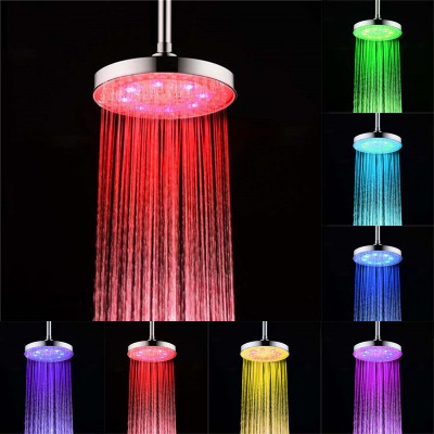 8 inch ABS Round led Rain Showers with 7 colors gradually fading type